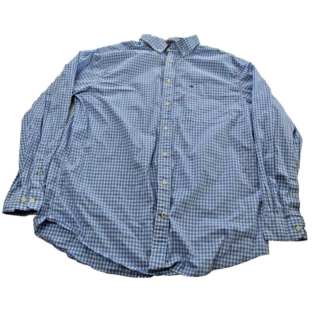 Vintage Tommy Hilfiger‎ Check Pattern Men's Button Down Shirt Size XLT